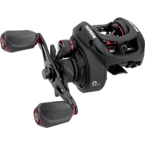 بكرة صيد KastKing Brutus Baitcasting، إطار جرافيت، نسبة تروس 7.2:1، محامل كروية من الفولاذ المقاوم للصدأ 5+1، نظام فرامل مغناطيسي 10 أزرار، سحب من ألياف الكربون 17.6 رطل، مقبض ألومنيوم