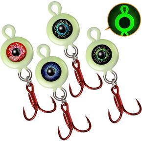 Dovesun Ice Fishing Jigs Ice Fishing Lures Kit Rattling Glow Ice Fishing Spoons for Bass Crappie Panfish Mens Fishing Gifts 15PCS/5PCS/4PCS in Saudi Arabia