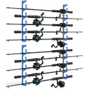 Fishing Pole Holders - 10 Rod Holder Storage for Wall & Garage, Fits Most Rods in Saudi Arabia
