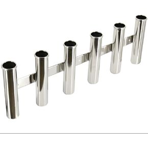 CREDSTAR الفولاذ المقاوم للصدأ 6 أنبوب الصيد رود الرف، الحائط الجانب شنت قضيب حامل الصيد رود جراب القطب حامل للقوارب البحرية يخت RV in Kuwait