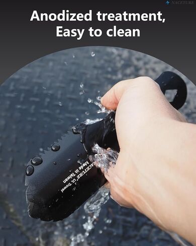 Ultralight Backpacking Trowel Aluminum Shovel Small Potty Multitool with Longer Handle Design Essential for Hiking, Camping and Survival Bags(Black 1 Pack) in Kuwait
