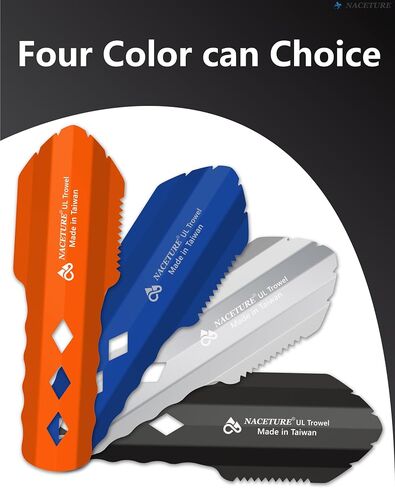 Ultralight Backpacking Trowel Aluminum Shovel Small Potty Multitool with Longer Handle Design Essential for Hiking, Camping and Survival Bags(Black 1 Pack) in Kuwait
