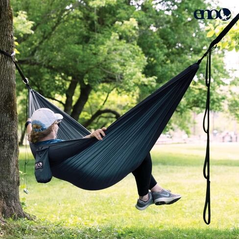 ENO TravelNest Hammock & Straps Combo - Portable Hiking and Camping Hammock with Straps Included - Travel Hammock for Camping, Hiking, Backpacking, a Festival, or The Beach - Marine in Kuwait