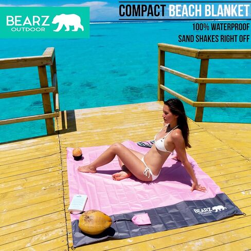 Pocket Blanket - Beach Blanket Waterproof Sandproof, Picnic Blankets Waterproof Foldable, Lightweight & Compact for Hiking, Camping, Travel, Festival Accessories in Kuwait