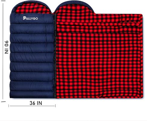 PALLYGO 0 Degree Sleeping Bag Cotton Flannel Sleeping Bags for Adults Cold Weather Camping Winter Zero Degree Warm Weather Big and Tall in Saudi Arabia