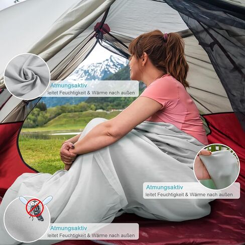 Sleeping Bag Liner, Adult Sleep Sack & Travel Sheets, Lightweight Single and Portable Camping Sleeping Bag Liners - Ideal for Traveling, Hostels and Camping in Saudi Arabia