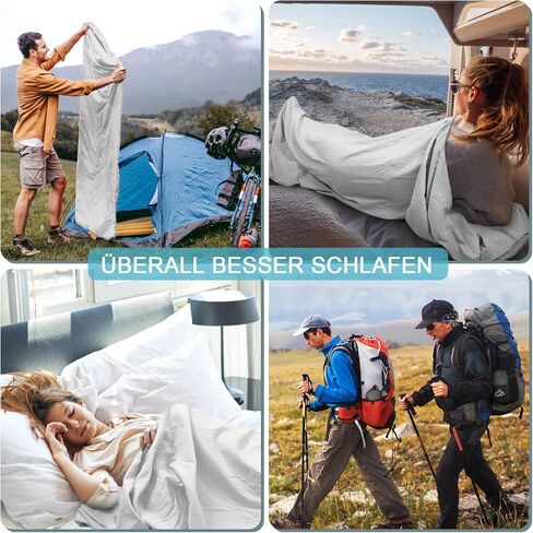 Sleeping Bag Liner, Adult Sleep Sack & Travel Sheets, Lightweight Single and Portable Camping Sleeping Bag Liners - Ideal for Traveling, Hostels and Camping in Saudi Arabia