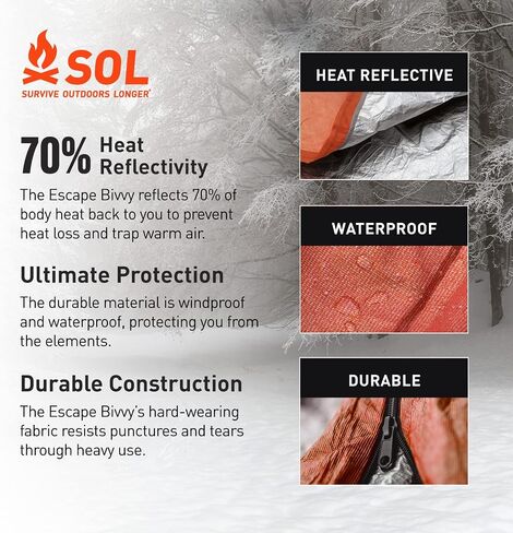 Survive Outdoors Longer 70% Reflective Escape Bivvy, Orange in Saudi Arabia