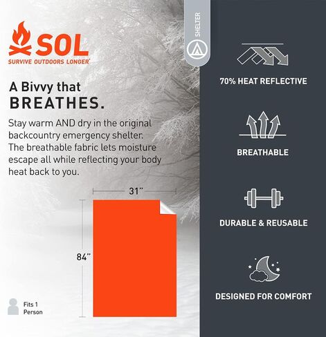Survive Outdoors Longer 70% Reflective Escape Bivvy, Orange in Saudi Arabia