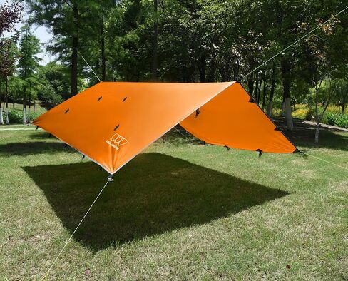 Gold Armour Rainfly Tarp Hammock, Premium 14.7ft/12ft/10ft/8ft Rain Fly Cover, Waterproof Ultralight Camping Shelter Canopy, Survival Equipment Gear Camping Tent Accessories (OD Green 12ft x 10ft) in Kuwait