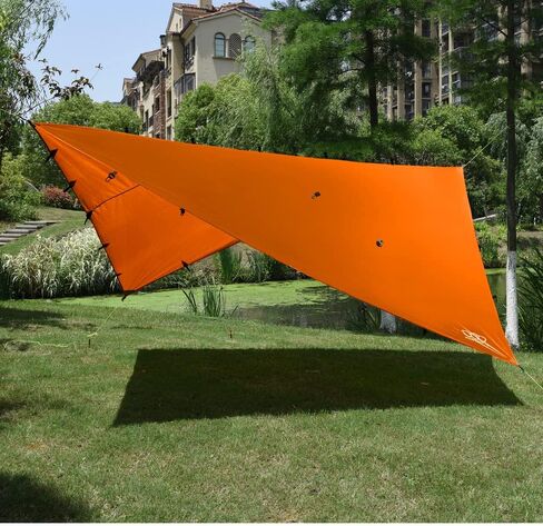 Gold Armour Rainfly Tarp Hammock, Premium 14.7ft/12ft/10ft/8ft Rain Fly Cover, Waterproof Ultralight Camping Shelter Canopy, Survival Equipment Gear Camping Tent Accessories (OD Green 12ft x 10ft) in Kuwait