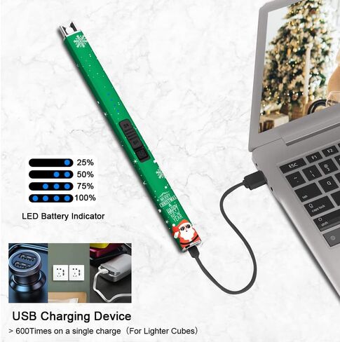 ولاعة كهربائية من سوبروس، مقاومة للرياح، ولاعة قابلة لإعادة الشحن عبر USB مع قفل أمان للتخييم بالشموع والشواء (ذهبي شامبانيا) in Kuwait