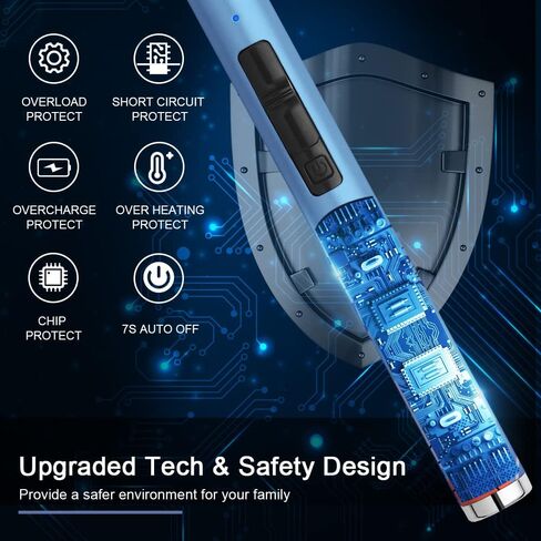 SUPRUS Lighter Electric Candle USB Type C Rechargeable Lighter with Upgraded LED Battery Display Safety Switch Flameless Plasma Windproof for Cooking BBQs Fireworks in Kuwait