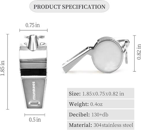 munkees Whistle Outdoor Large Volume Whistle Disaster Prevention Goods 304 Stainless Steel in Saudi Arabia