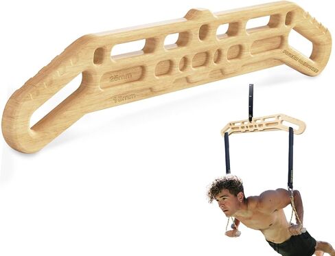 POWER GUIDANCE Wooden Hangboard Portable Rock Climbing Hangboard with Suspension Training Function, Enhance Finger Grip Strength, Indoor and Outdoor Use in Saudi Arabia
