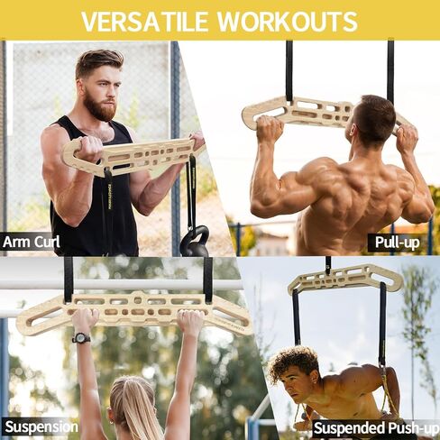 POWER GUIDANCE Wooden Hangboard Portable Rock Climbing Hangboard with Suspension Training Function, Enhance Finger Grip Strength, Indoor and Outdoor Use in Saudi Arabia