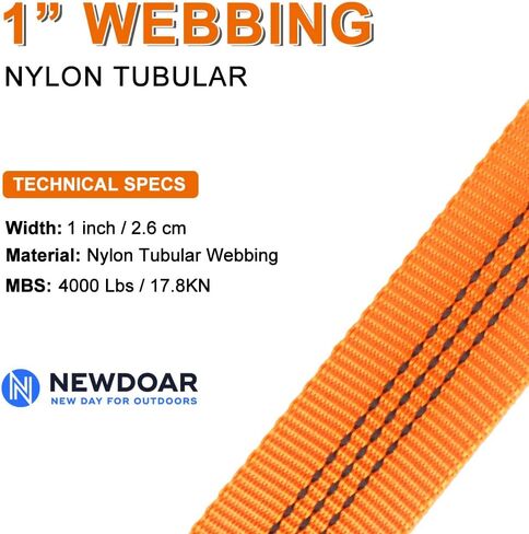CE UIAA Certified 1 Inch Nylon Webbing Strap/Tubular Climbing Webbing - Heavy Duty Strap for Rescue, Climbing, Harnesses, Rock Work, & Firefighting in Saudi Arabia