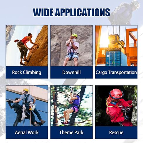 AOKWIT Zipline Pulley 25kn Aluminum Stainless Steel Roller Double Tandem Dual Trolley Ropes 8-13mm Climbing Pulley Cable Rope Heavy Duty for Rescue Hauling Backyard Zipline Rigging Rock Climbing Gear in Kuwait