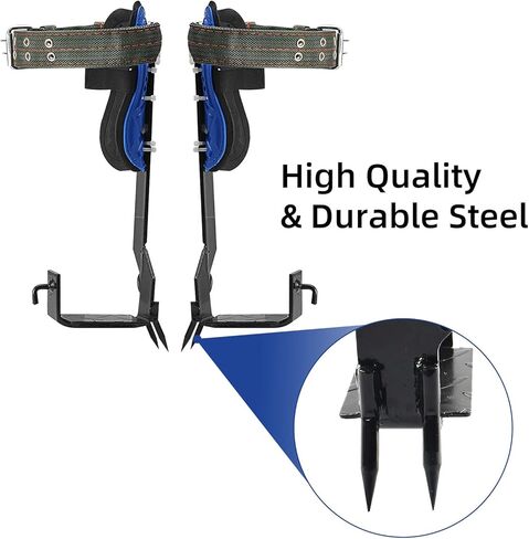 TWSOUL Tree Climbing Spike, Stainless Steel Climbing Tree Gears with 5 Point Safety Belt Straps Portable Adjustable Lanyard Carabiner for Hunting Observation, Picking Fruit, Jungle Survival in Kuwait