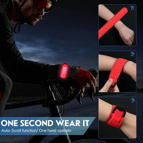 LED Armband Rechargeable for Running(2 Pack), Running Lights for Runners, Running Lights, High Visibility Reflective Running Gear Adjustable Light Up Arm Bands for Men Women Kids in Kuwait