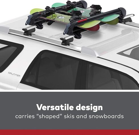 Yakima, PowderHound 6 Ski & Snowboard Mount, Fits Up to 6 Pairs of Skis or 4 Snowboards, Rides Quietly, Fits Most Roof Racks, Black in Saudi Arabia