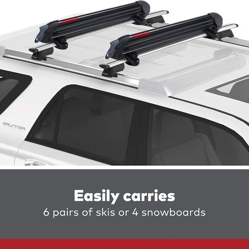 Yakima, PowderHound 6 Ski & Snowboard Mount, Fits Up to 6 Pairs of Skis or 4 Snowboards, Rides Quietly, Fits Most Roof Racks, Black in Saudi Arabia