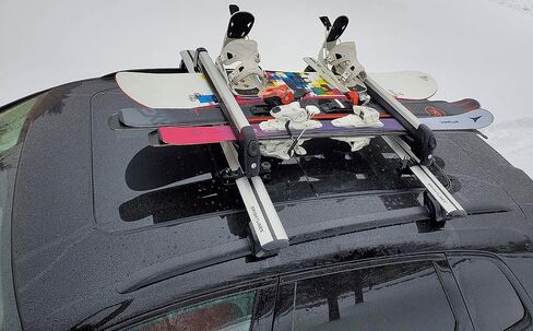 BRIGHTLINES Improved Universal Roof Ski Racks, Snowboard Racks, Ski Carriers 2pcs Mount on car top Cross Bars (Up to 6 Skis or 4 Snowboards) in Saudi Arabia