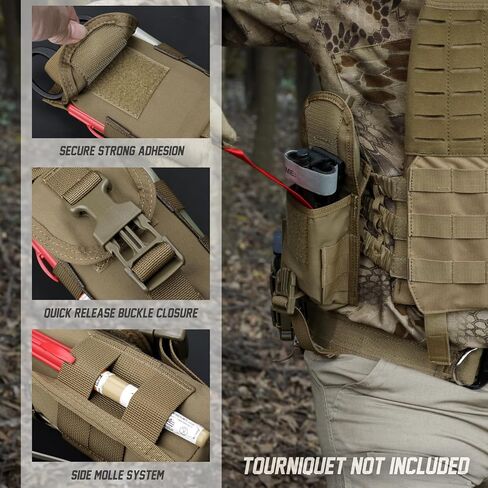 حقيبة عاصبة القص من LIVANS Molle، حقيبة مقصات طبية تكتيكية، حامل TQ لتصميم الانفجار مدمج IFAK EMT حقيبة طوارئ صغيرة منظم حقيبة الأدوات مع مقص الصدمات in Kuwait