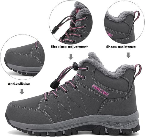 ZHNSHM للنساء أحذية الثلوج مبطنة بالفرو دافئ حذاء بوت بطول الكاحل مقاوم للماء ومضاد للانزلاق أحذية رياضية للشتاء للاستخدام الخارجي in Kuwait