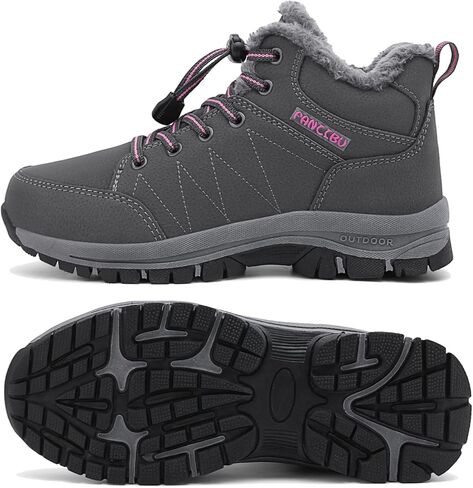 ZHNSHM للنساء أحذية الثلوج مبطنة بالفرو دافئ حذاء بوت بطول الكاحل مقاوم للماء ومضاد للانزلاق أحذية رياضية للشتاء للاستخدام الخارجي in Kuwait