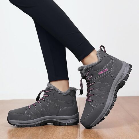 ZHNSHM للنساء أحذية الثلوج مبطنة بالفرو دافئ حذاء بوت بطول الكاحل مقاوم للماء ومضاد للانزلاق أحذية رياضية للشتاء للاستخدام الخارجي in Kuwait