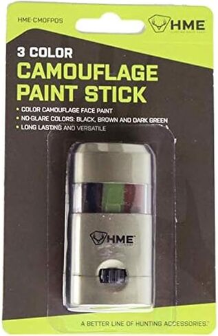 HME 3 Color Camo Face Paint "Mess-Free" Application Stick - Long-Lasting Easy-to-Use Concealment Makeup for Hunting in Saudi Arabia