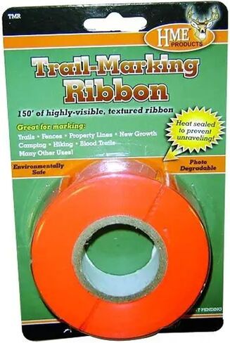 HME 150' Trail Marking Ribbon - Environmentally Safe Fluorescent Orange Rugged Weather-Resistant Hunting Tape in Saudi Arabia