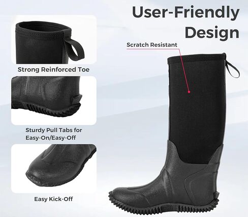 Ubon Women's Waterproof Neoprene Boots Multi-Season Rubber Rainboots Durable Hunting Boots in Saudi Arabia