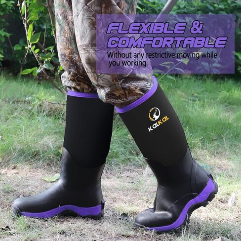 Kalkal Rubber Boots for Women, Insulated Waterproof Womens Hunting Boots, 6mm Neoprene Camo Hunting Boot Tall Rain Boots for Women Mud Working Gardening Farming in Kuwait