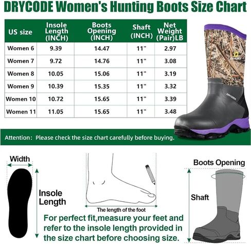 حذاء مطاطي للنساء من دراي كود، 4.5 ملم، حذاء مطر من النيوبرين المعزول ومقاوم للماء لمنتصف الساق للصيد والصيد في الماء والزراعة والحديقة in Kuwait