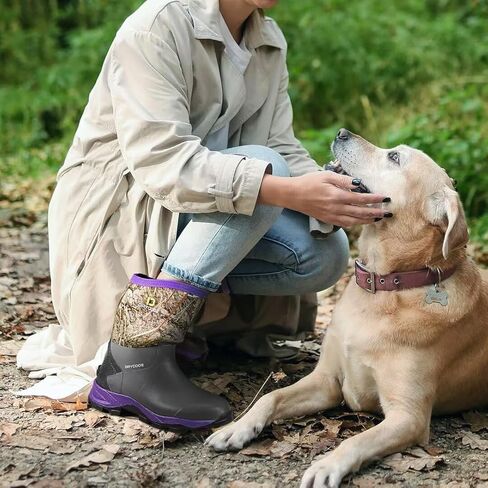 حذاء مطاطي للنساء من دراي كود، 4.5 ملم، حذاء مطر من النيوبرين المعزول ومقاوم للماء لمنتصف الساق للصيد والصيد في الماء والزراعة والحديقة in Kuwait