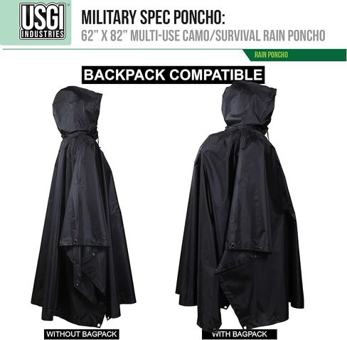 USGI Industries المعطف ذو الطراز العسكري متعدد الاستخدام، مزق توقف التمويه معطف المطر in Saudi Arabia