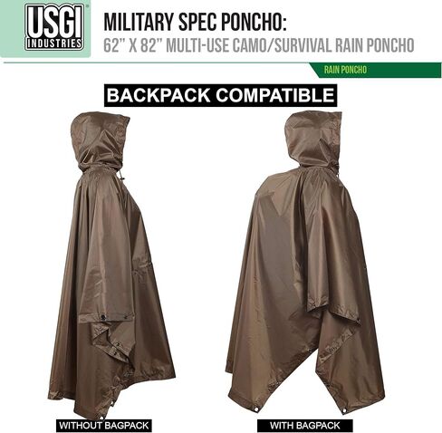 USGI Industries المعطف ذو الطراز العسكري متعدد الاستخدام، مزق توقف التمويه معطف المطر in Saudi Arabia