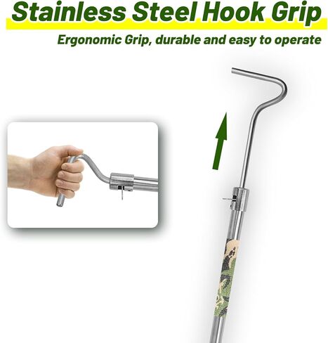 مجموعة أدوات التحكم في عمود صائد الحيوانات، عمود صائد الخنازير مع تعديل القفل، حامل الخنزير شديد التحمل لخنزير الخنزير 47 بوصة in Kuwait