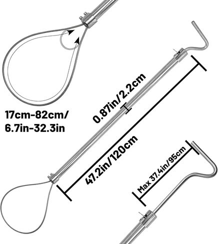مجموعة أدوات التحكم في عمود صائد الحيوانات، عمود صائد الخنازير مع تعديل القفل، حامل الخنزير شديد التحمل لخنزير الخنزير 47 بوصة in Kuwait