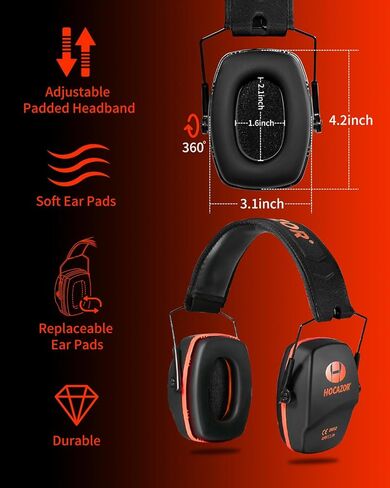Hocazor Shooting Ear Protection NRR 26dB Suit for Shooting Range Racing Concert Sports الأحداث المطارات - أسود وأرجواني HO1006 in Kuwait