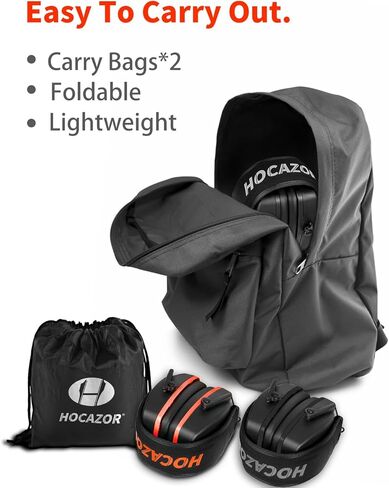 Hocazor Shooting Ear Protection NRR 26dB Suit for Shooting Range Racing Concert Sports الأحداث المطارات - أسود وأرجواني HO1006 in Kuwait