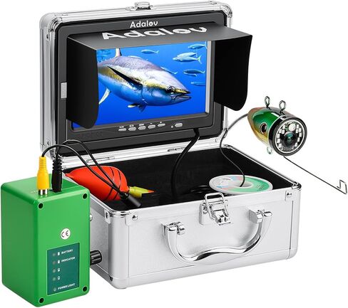 Underwater Fishing Camera, 𝟮𝟬𝟮𝟯 𝙪𝙥𝙜𝙧𝙖𝙙𝙚 AdaLov Portable Fish Finder Camera with Depth Temperature Display-Waterproof HD1000TVL Fishing Camera for Ice, Lake and Boat Fishing in Kuwait
