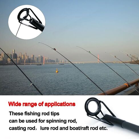 FishTrip قضيب تلميح طقم تصليح الصيد رود نصائح استبدال عدة الفولاذ المقاوم للصدأ السيراميك أدلة حلقة قصبة صيد خشبية الثقوب طقم تصليح 20/90/70 قطعة in Kuwait