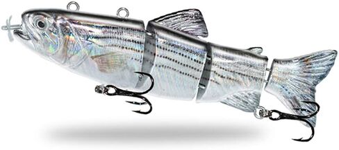 ods lure Robotic Swimming Lure USB Rechargeable LED Light 4-Segement Multi Jointed Swimbait Electric Bait Fishing Tackle in Kuwait