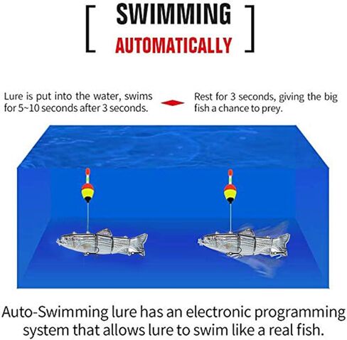 ods lure Robotic Swimming Lure USB Rechargeable LED Light 4-Segement Multi Jointed Swimbait Electric Bait Fishing Tackle in Kuwait