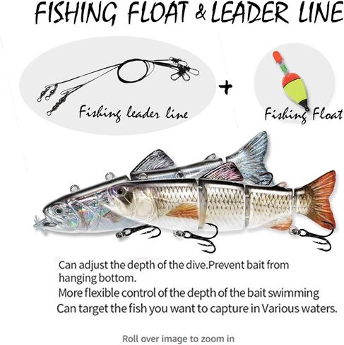 ods lure Robotic Swimming Lure USB Rechargeable LED Light 4-Segement Multi Jointed Swimbait Electric Bait Fishing Tackle in Kuwait