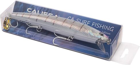 Calissa Offshore Tackle 110mm and 140mm California Inshore Fishing - Special Jerkbait Crankbait Surf Flash Fishing Salt Pro Lure Minnow Zebra MS Metallic Sardine Glow in Saudi Arabia