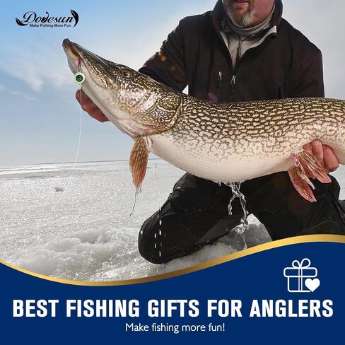 Dovesun Ice Fishing Jigs Ice Fishing Lures Kit Rattling Glow Ice Fishing Spoons for Bass Crappie Panfish Mens Fishing Gifts 15PCS/5PCS/4PCS in Saudi Arabia